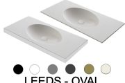 Washbasin top, oval basin, 120 x 46 cm, suspended or free-standing - LEEDS OVAL