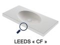 Washbasin top, oval basin, 120 x 46 cm, suspended or free-standing - LEEDS OVAL