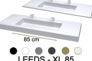 Washbasin counter, basin 85 cm, 100 x 46 cm, suspended or free-standing - LEEDS XL 85
