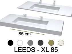 Washbasin counter, basin 85 cm, 100 x 46 cm, suspended or free-standing - LEEDS XL 85