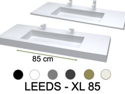 Washbasin counter, basin 85 cm, 110 x 46 cm, suspended or free-standing - LEEDS XL 85