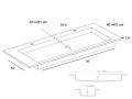 Washbasin counter, basin 85 cm, 130 x 46 cm, suspended or free-standing - LEEDS XL 85
