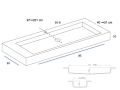 Washbasin counter, basin 85 cm, 130 x 46 cm, suspended or free-standing - LEEDS XL 85