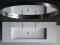 Washbasin counter, basin 85 cm, 130 x 46 cm, suspended or free-standing - LEEDS XL 85