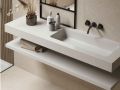 Washbasin counter, basin 85 cm, 130 x 46 cm, suspended or free-standing - LEEDS XL 85
