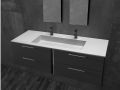 Washbasin counter, basin 85 cm, 170 x 46 cm, suspended or free-standing - LEEDS XL 85