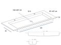 Vanity top, basin 120 cm, 180 x 46 cm, suspended or free-standing - LEEDS XXL 120