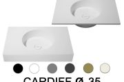 Plan vasque, bassin rond, 120 x 40 cm, suspended or free-standing - CARDIFF Ø 35