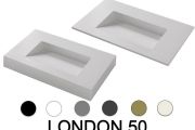 Designer washbasin, channel, 60 x 46 cm, suspended or free-standing - LONDON 50