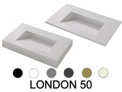 Designer washbasin, channel, 60 x 46 cm, suspended or free-standing - LONDON 50