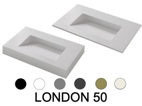 Designer washbasin, channel, 60 x 46 cm, suspended or free-standing - LONDON 50