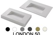Designer washbasin, channel, 90 x 46 cm, suspended or free-standing - LONDON 50