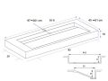 Gutter sink, double basin L. 85 cm, 200 x 46 cm, resin - LONDON XL 85
