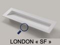 Gutter sink, double basin L. 85 cm, 200 x 46 cm, resin - LONDON XL 85