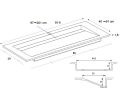 Gutter sink, double basin L. 85 cm, 200 x 46 cm, resin - LONDON XL 85