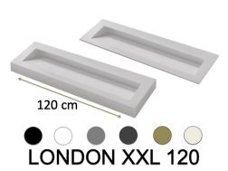 Gutter sink, double basin L. 120 cm, 140 x 46 cm, resin - LONDON XL 120