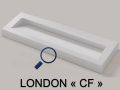 Gutter sink, double basin L. 120 cm, 160 x 46 cm, resin - LONDON XL 120