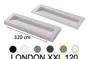 Gutter sink, double basin L. 120 cm, 170 x 46 cm, resin - LONDON XL 120