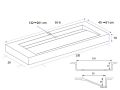 Gutter sink, double basin L. 120 cm, 180 x 46 cm, resin - LONDON XL 120
