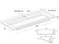 Gutter sink, double basin L. 120 cm, 180 x 46 cm, resin - LONDON XL 120
