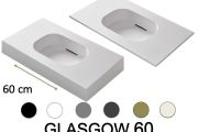 Design washbasin counter, 100 x 50 cm, suspended or free-standing - GLASGOW 60