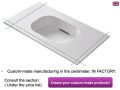 Design washbasin counter, 70 x 46 cm, suspended or free-standing - GLASGOW 40