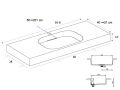 Design washbasin counter, 70 x 46 cm, suspended or free-standing - GLASGOW 40