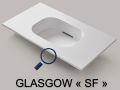 Design washbasin counter, 70 x 46 cm, suspended or free-standing - GLASGOW 40