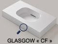 Design washbasin counter, 70 x 46 cm, suspended or free-standing - GLASGOW 40