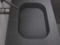 Design washbasin counter, 70 x 46 cm, suspended or free-standing - GLASGOW 40
