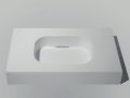 Design washbasin counter, 70 x 46 cm, suspended or free-standing - GLASGOW 40