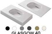 Design washbasin counter, 110 x 46 cm, suspended or free-standing - GLASGOW 40