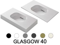 Design washbasin counter, 150 x 46 cm, suspended or free-standing - GLASGOW 40