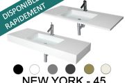 Washbasin countertop, 100 x 50 cm, suspended or built-in - NEW YORK 45