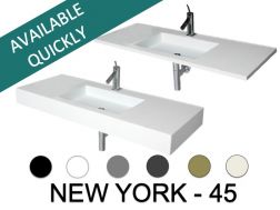 Washbasin countertop, 100 x 50 cm, suspended or built-in - NEW YORK 45