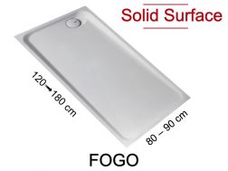 Shower tray, right angle waste, Solid Surface resin - FOGO