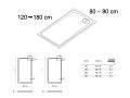Shower tray, right angle waste, Solid Surface resin - FOGO