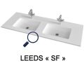Double washbasin top, 120 x 46 cm, suspended or built-in - LEEDS DOUBLE 50