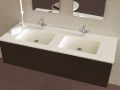 Double washbasin top, 120 x 46 cm, suspended or built-in - LEEDS DOUBLE 50