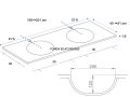 Vanity top, double round basin, 100 x 40 cm, suspended or freestanding - LEEDS DOUBLE  30