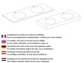 Vanity top, double round basin, 100 x 40 cm, suspended or freestanding - LEEDS DOUBLE  30