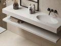 Washbasin top, oval basin, 120 x 46 cm, suspended or free-standing - LEEDS DOUBLE OVAL