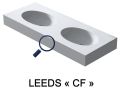 Washbasin top, oval basin, 120 x 46 cm, suspended or free-standing - LEEDS DOUBLE OVAL