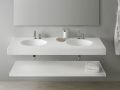 Washbasin top, oval basin, 120 x 46 cm, suspended or free-standing - LEEDS DOUBLE OVAL