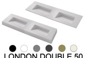 Double channel sink, 120 x 46 cm, suspended or free-standing - LONDON DOUBLE 50