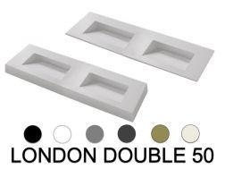Double channel sink, 120 x 46 cm, suspended or free-standing - LONDON DOUBLE 50