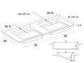 Double channel sink, 120 x 46 cm, suspended or free-standing - LONDON DOUBLE 50