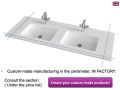 Double vanity top, 100 x 40 cm, shallow depth - LEEDS DOUBLE 40