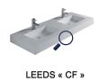 Double vanity top, 100 x 40 cm, shallow depth - LEEDS DOUBLE 40