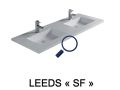 Double vanity top, 100 x 40 cm, shallow depth - LEEDS DOUBLE 40